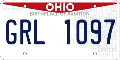 OH license plate GRL1097