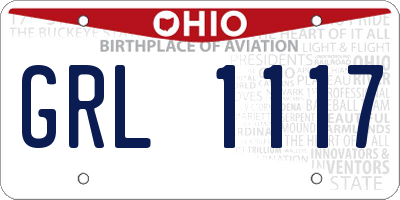 OH license plate GRL1117