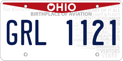 OH license plate GRL1121
