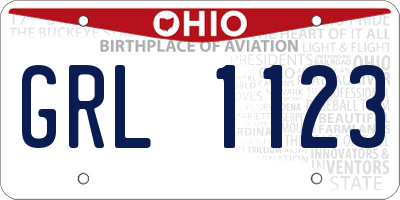 OH license plate GRL1123