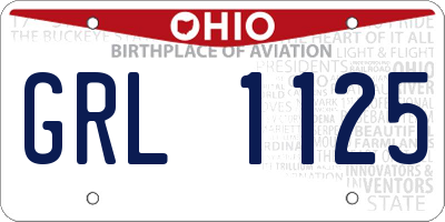 OH license plate GRL1125