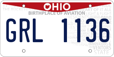 OH license plate GRL1136