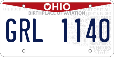 OH license plate GRL1140