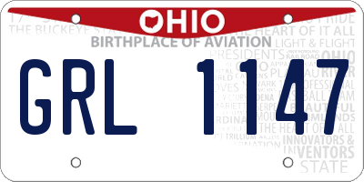 OH license plate GRL1147