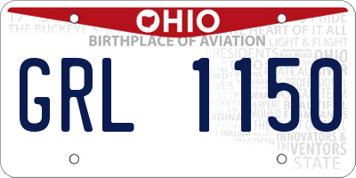OH license plate GRL1150