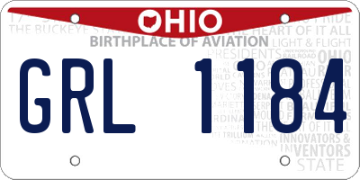 OH license plate GRL1184
