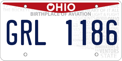 OH license plate GRL1186
