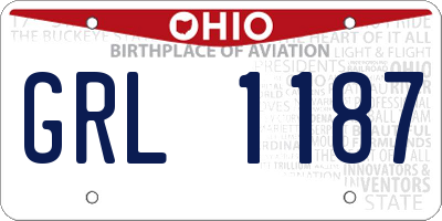 OH license plate GRL1187