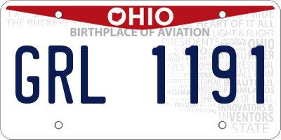 OH license plate GRL1191