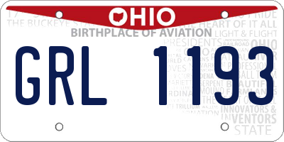 OH license plate GRL1193