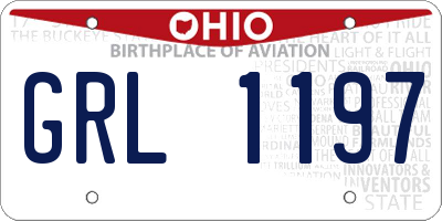 OH license plate GRL1197