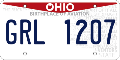 OH license plate GRL1207