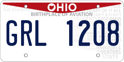 OH license plate GRL1208