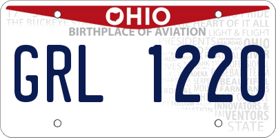 OH license plate GRL1220