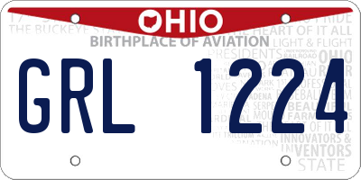 OH license plate GRL1224