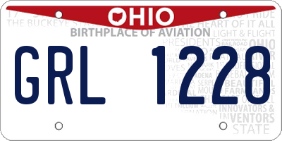OH license plate GRL1228