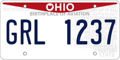 OH license plate GRL1237
