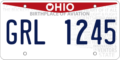 OH license plate GRL1245