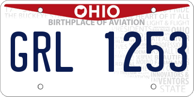 OH license plate GRL1253