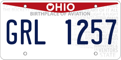 OH license plate GRL1257