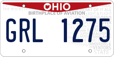 OH license plate GRL1275