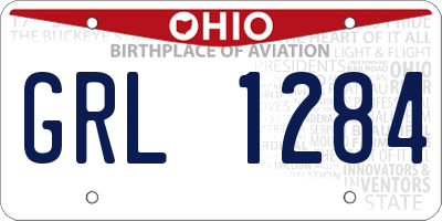 OH license plate GRL1284