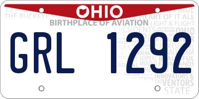 OH license plate GRL1292