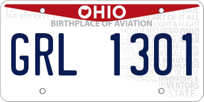 OH license plate GRL1301