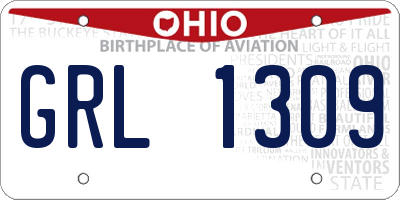 OH license plate GRL1309
