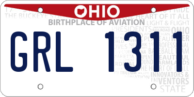OH license plate GRL1311