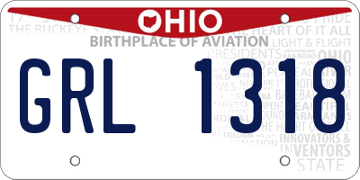 OH license plate GRL1318