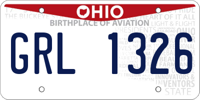 OH license plate GRL1326