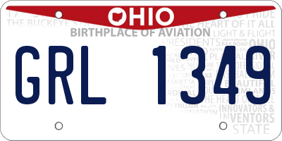 OH license plate GRL1349
