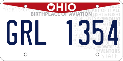 OH license plate GRL1354