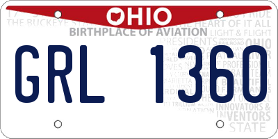 OH license plate GRL1360