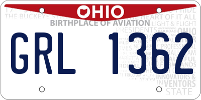 OH license plate GRL1362