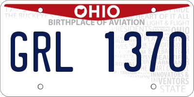 OH license plate GRL1370