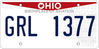 OH license plate GRL1377