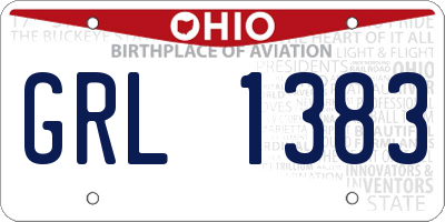 OH license plate GRL1383