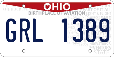 OH license plate GRL1389