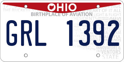 OH license plate GRL1392