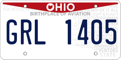 OH license plate GRL1405