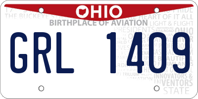OH license plate GRL1409