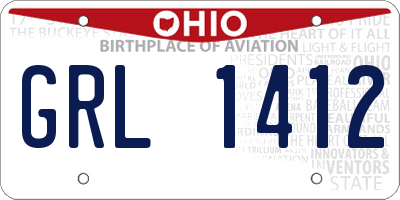 OH license plate GRL1412