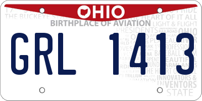 OH license plate GRL1413