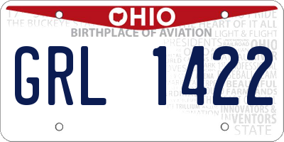 OH license plate GRL1422