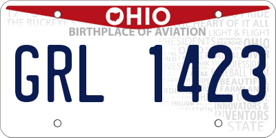 OH license plate GRL1423