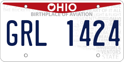 OH license plate GRL1424