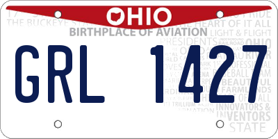 OH license plate GRL1427