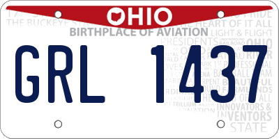 OH license plate GRL1437